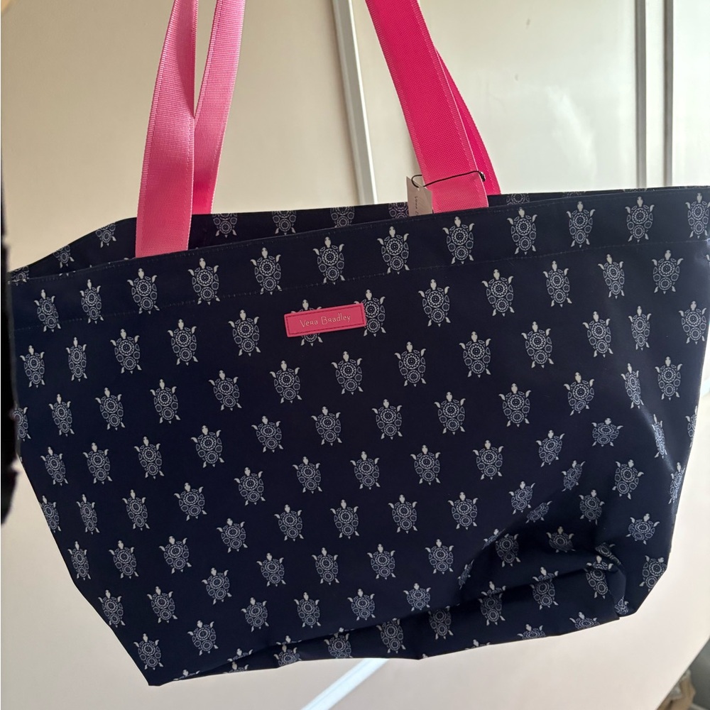 Vera Bradley Blue and Pink Skull Pattern Tote